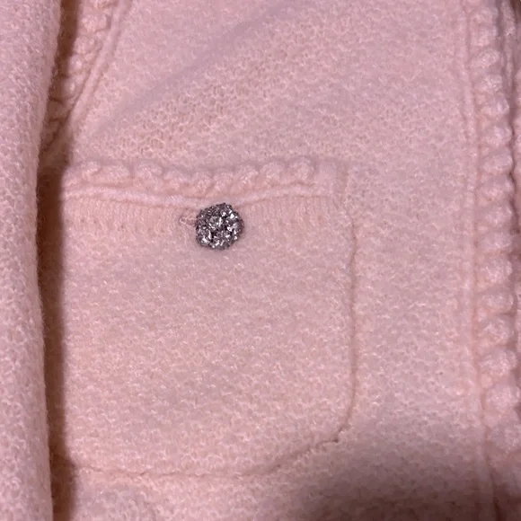 J. Crew..Cream Knit Cardigan W Rhinestone Button Accents on Cuffs & Collar - Picture 5 of 11